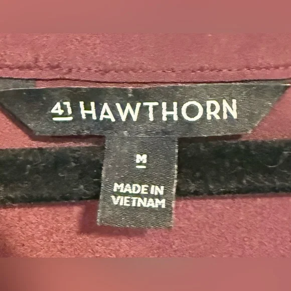 41 Hawthorn V-Neck Knit Top 3/4 Sleeve Burgundy Women's Size M - Picture 2 of 8